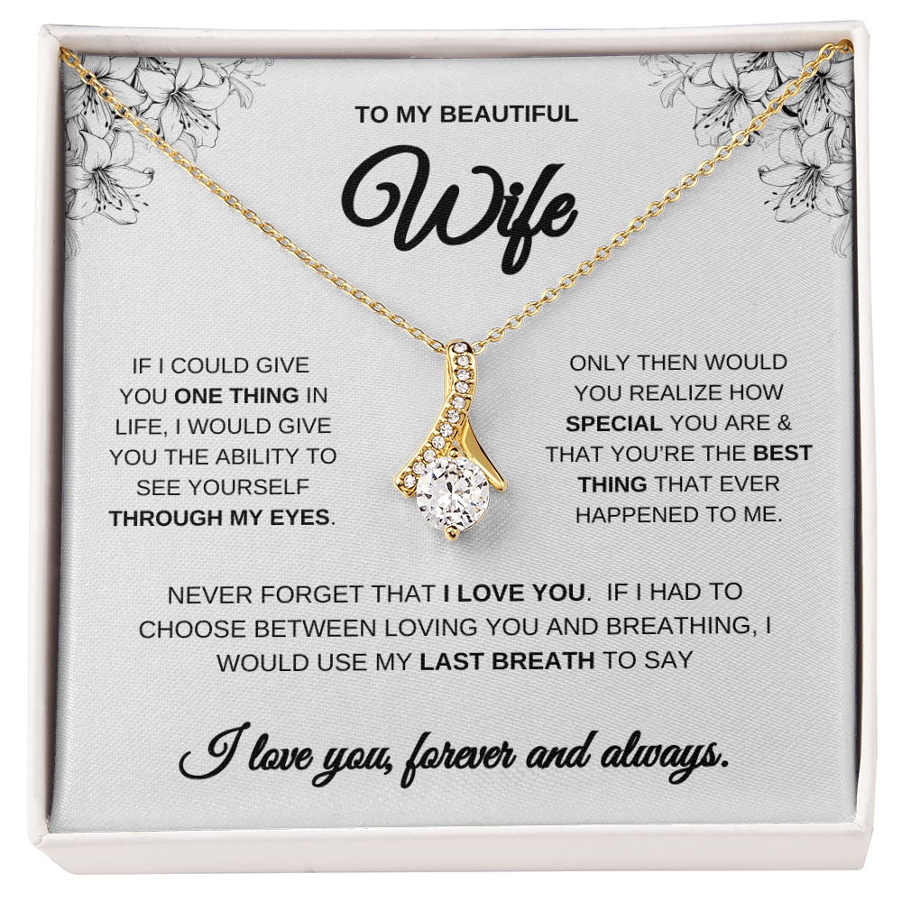 Beautiful Wife Alluring Necklace | Heartfelt Message | Anniversary Gift for Wife