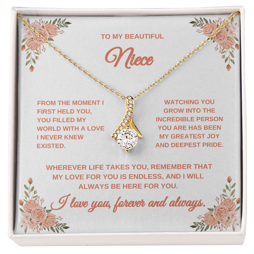 Necklace for Niece | Graduation Gift for Niece | Peach Flowers