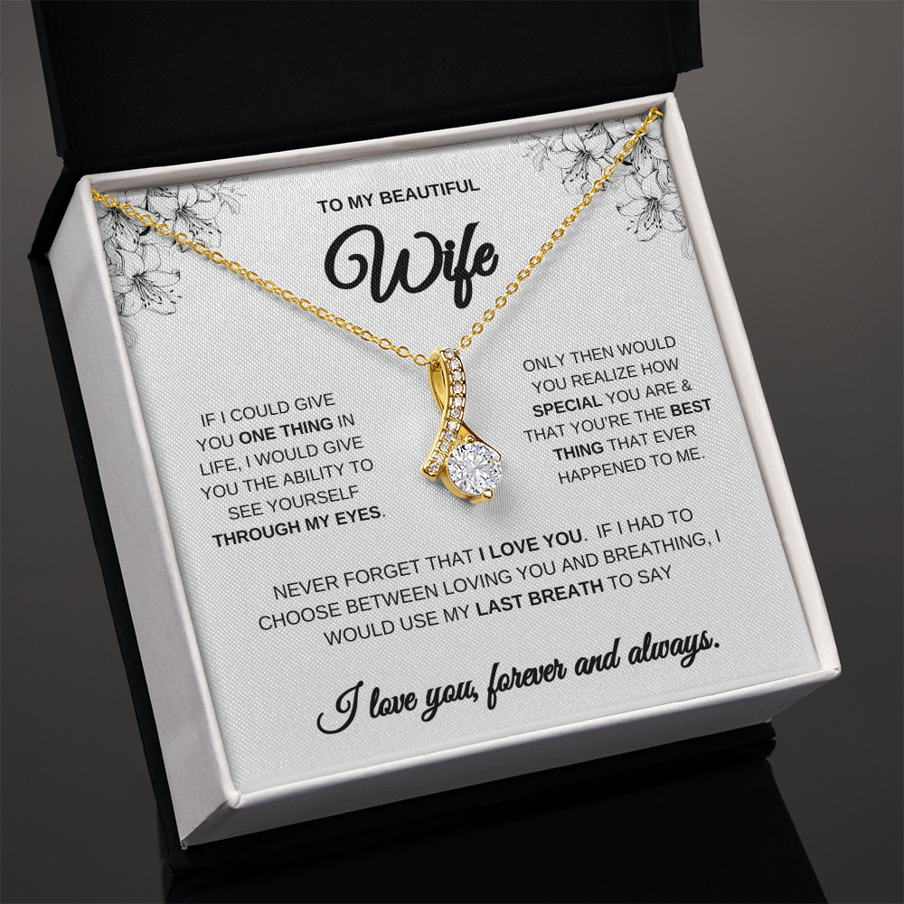Beautiful Wife Alluring Necklace | Heartfelt Message | Anniversary Gift for Wife