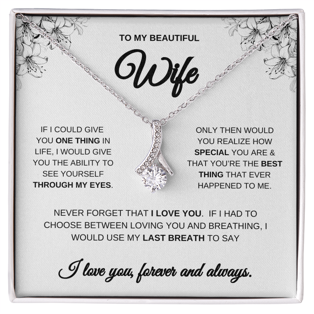 Beautiful Wife Alluring Necklace | Heartfelt Message | Anniversary Gift for Wife