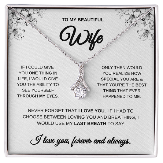 Beautiful Wife Alluring Necklace | Heartfelt Message | Anniversary Gift for Wife