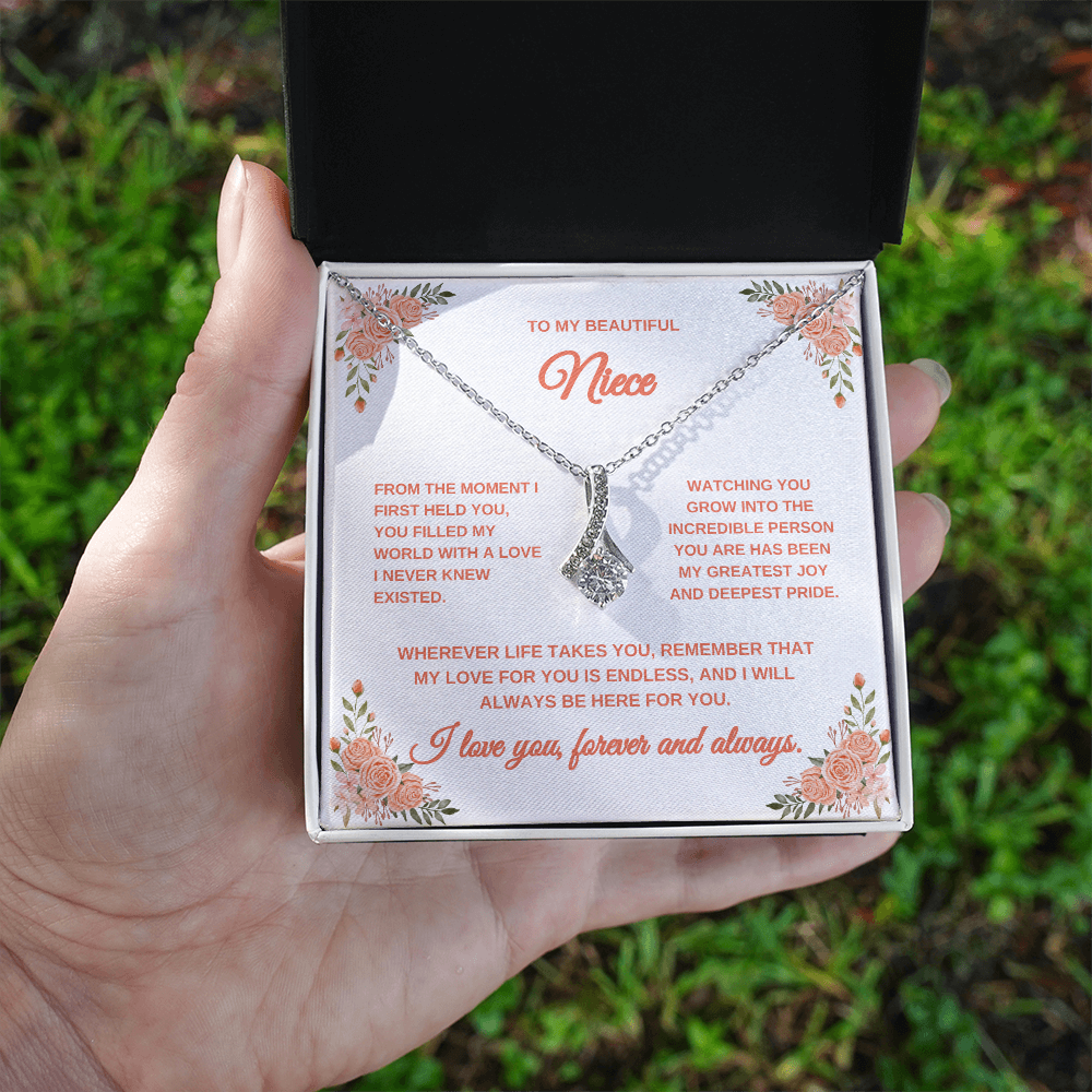 Necklace for Niece | Graduation Gift for Niece | Peach Flowers