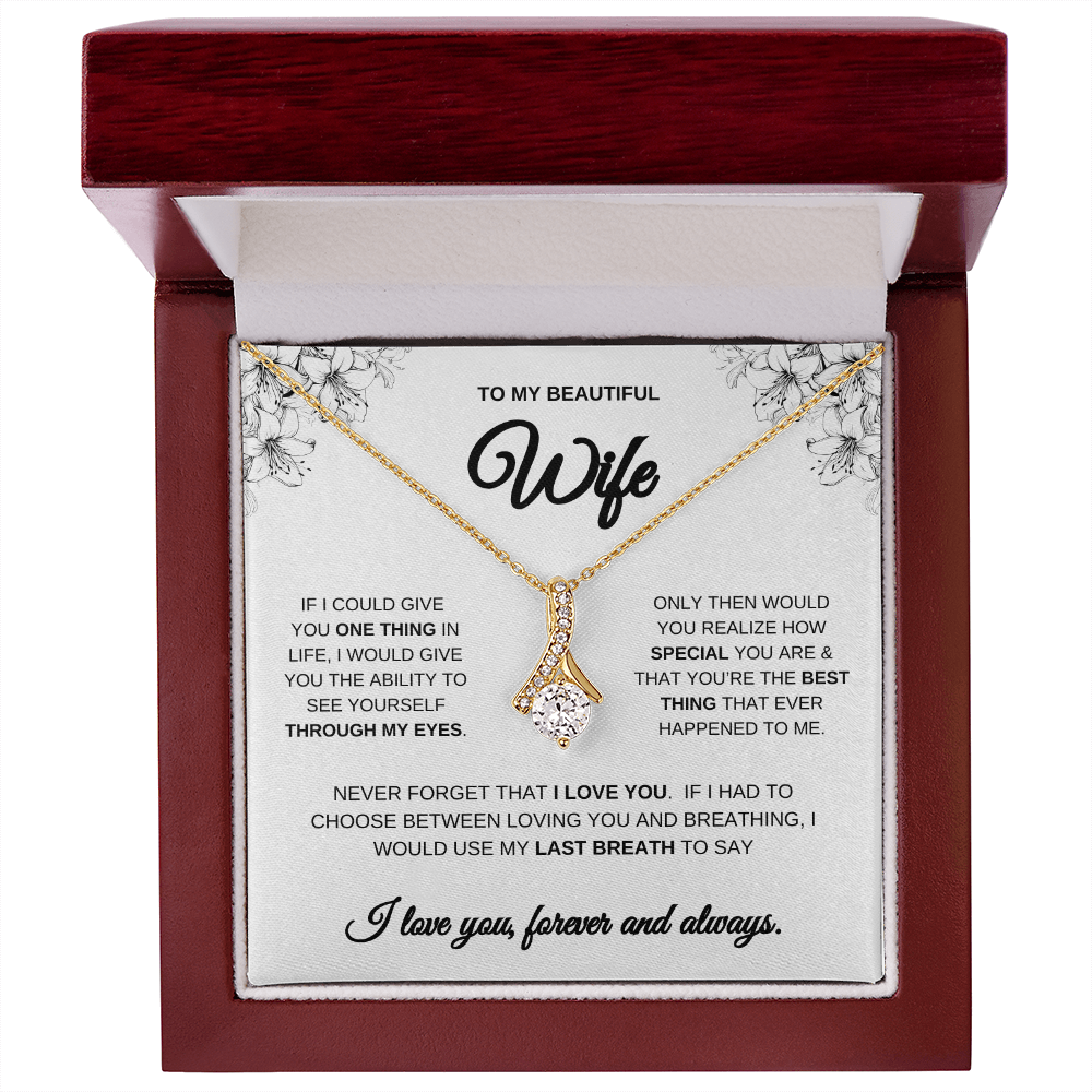 Beautiful Wife Alluring Necklace | Heartfelt Message | Anniversary Gift for Wife