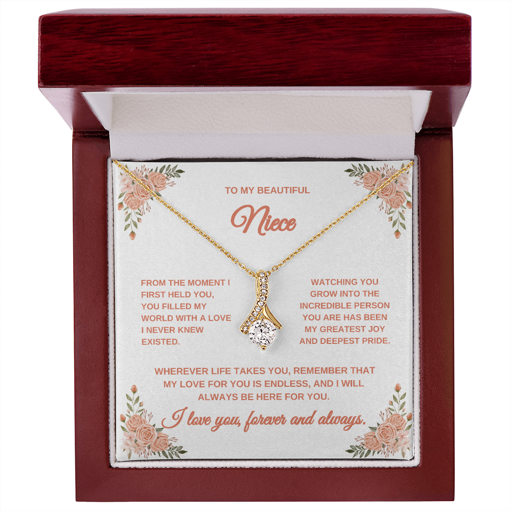 Necklace for Niece | Graduation Gift for Niece | Peach Flowers