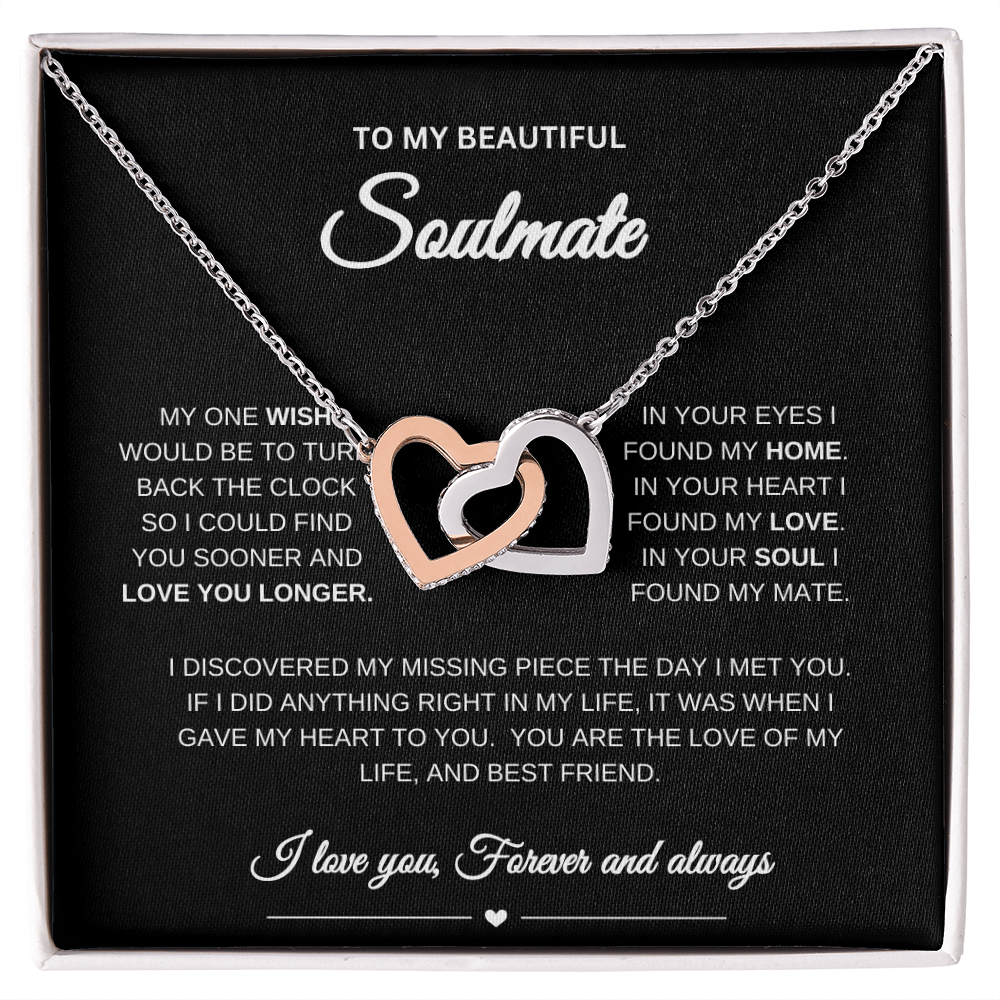 Soulmate Necklace| Interlocking Hearts Necklace | Surprise  Gift