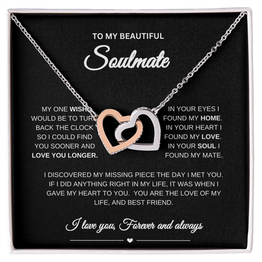 Soulmate Necklace| Interlocking Hearts Necklace | Surprise  Gift