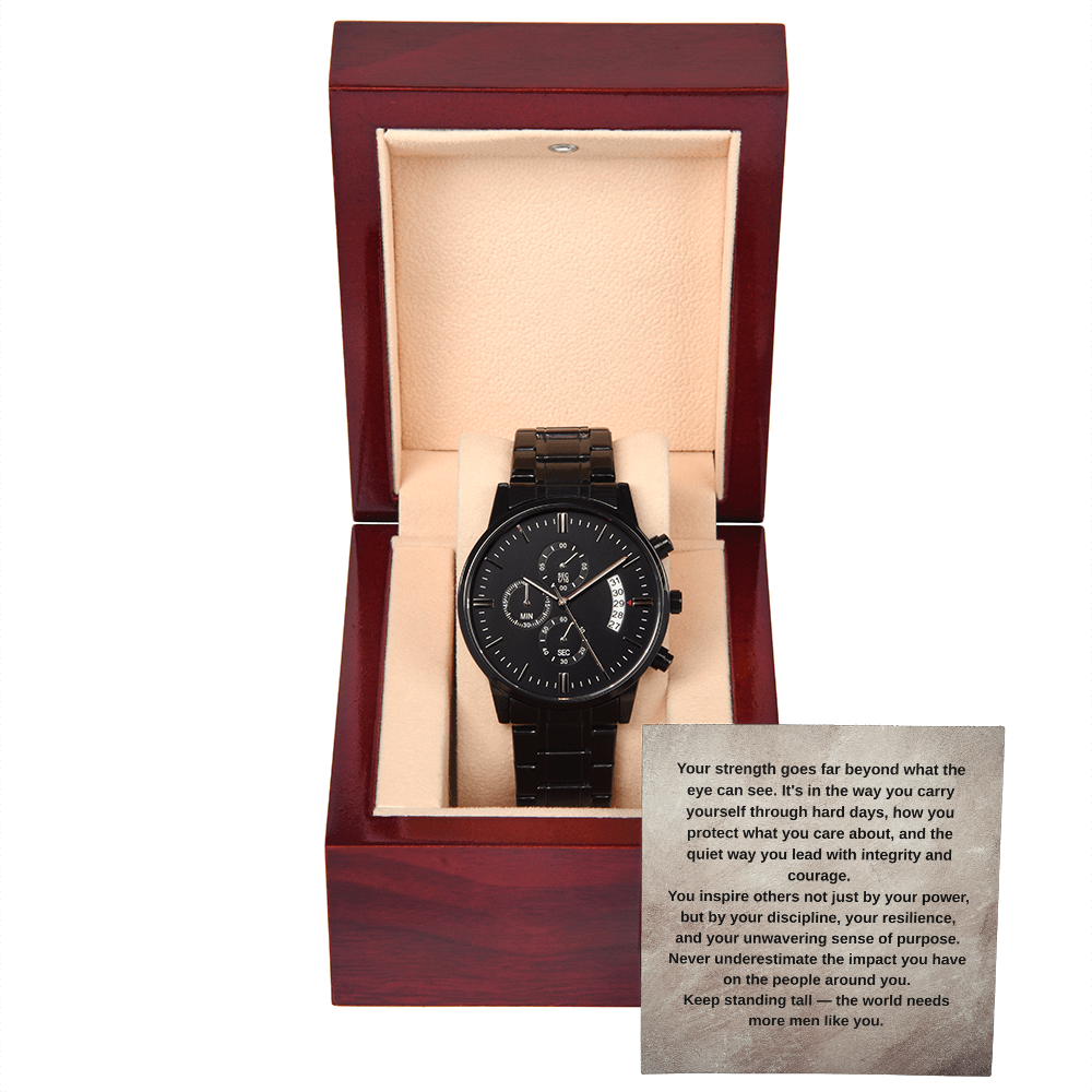 Men's Black Chronograph Watch | Graduation Gift | Thank You Gift