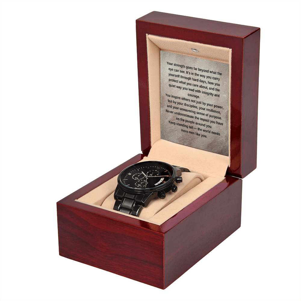 Men's Black Chronograph Watch | Graduation Gift | Thank You Gift