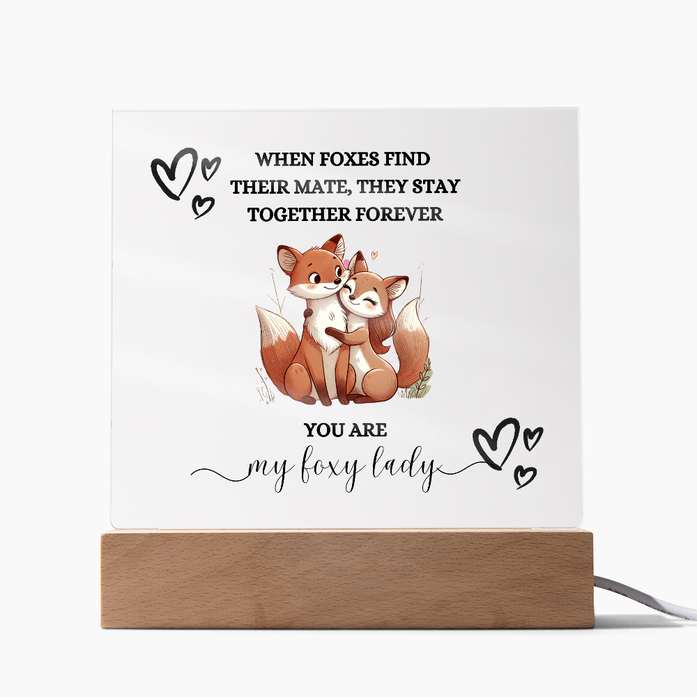 Foxy Lady Black | Wedding Anniversary Acrylic Plaque for Women | I Love You Gifts |  Gifts for Girlfriend or Partner