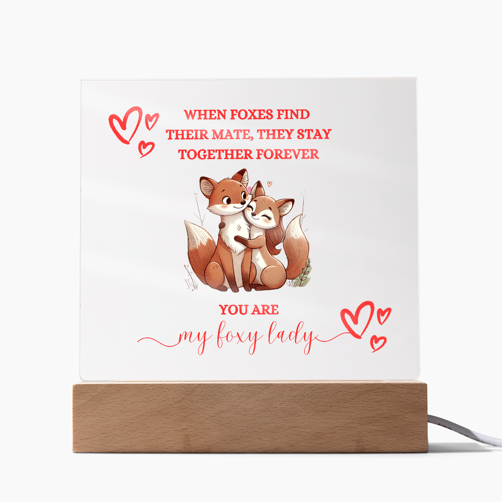 Foxy Lady Red | Wedding Anniversary Acrylic Plaque |  I Love You Gifts |  Gifts for Girlfriend or Partner