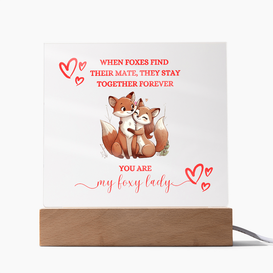 Foxy Lady Red | Wedding Anniversary Acrylic Plaque |  I Love You Gifts |  Gifts for Girlfriend or Partner