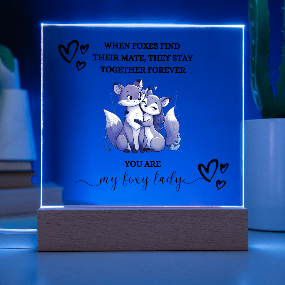 Foxy Lady Black | Wedding Anniversary Acrylic Plaque for Women | I Love You Gifts |  Gifts for Girlfriend or Partner