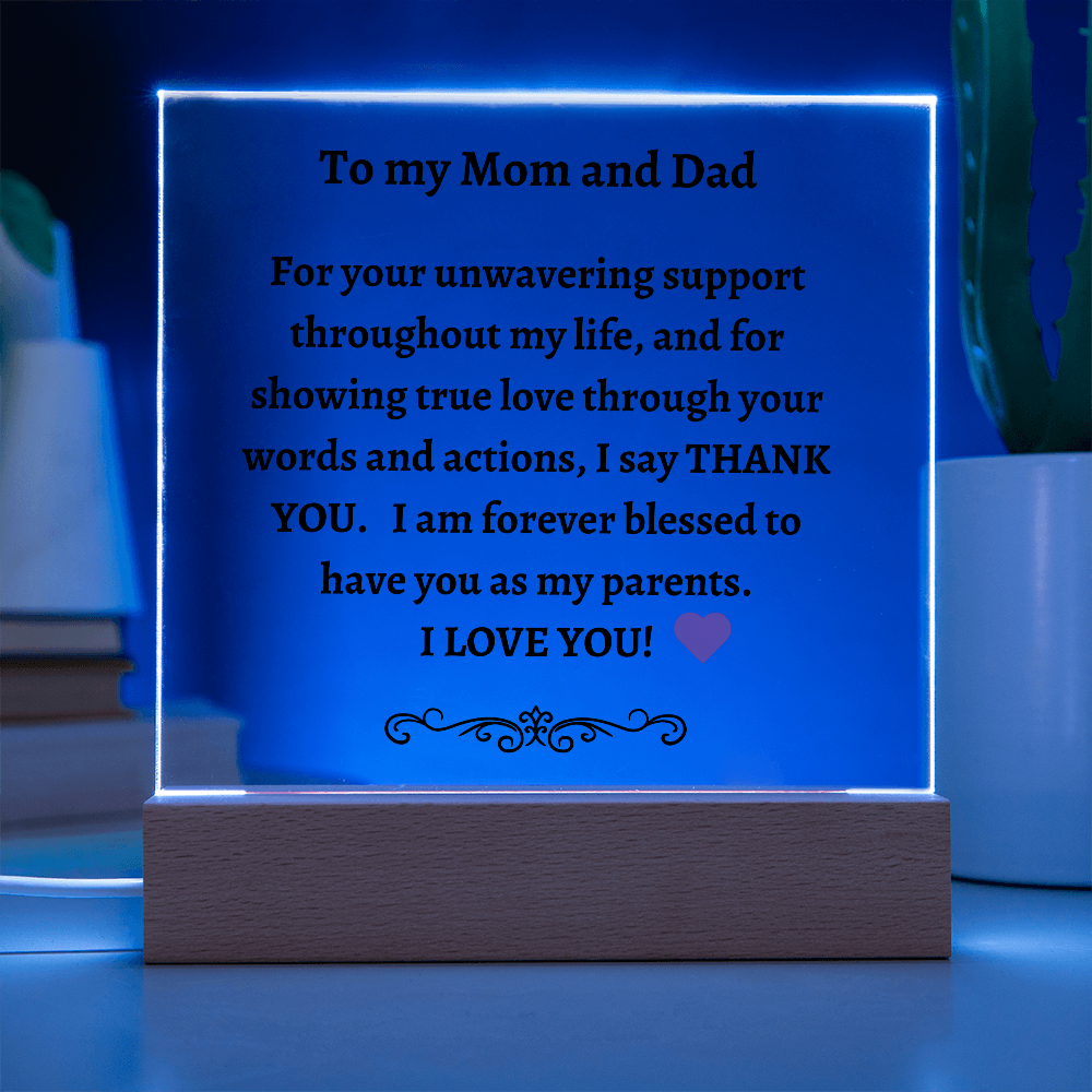 Gift for Parents | Acrylic I Love You Plaque
