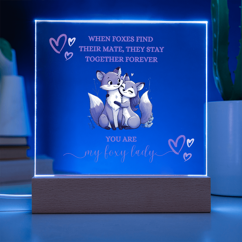 Foxy Lady Pink | Wedding Anniversary Acrylic Plaque |  I Love You Gifts |  Gifts for Girlfriend or Partner