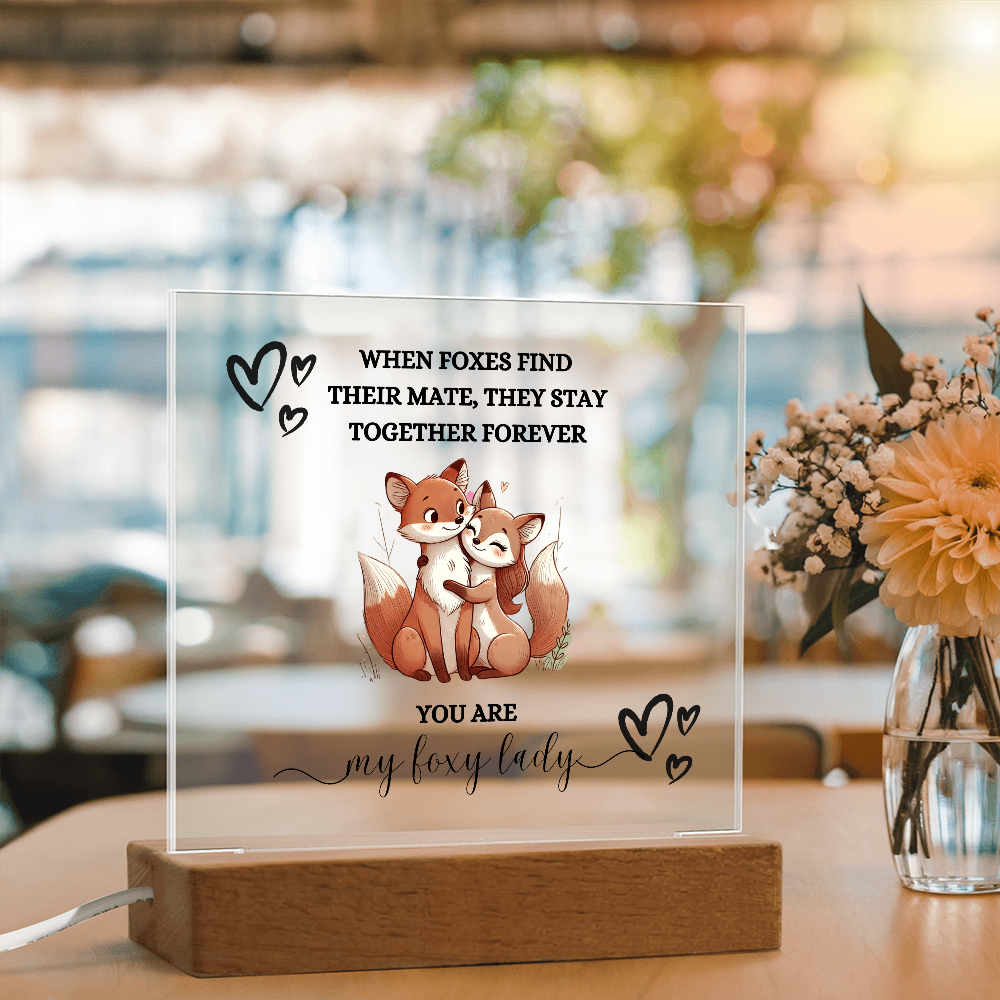 Foxy Lady Black | Wedding Anniversary Acrylic Plaque for Women | I Love You Gifts |  Gifts for Girlfriend or Partner