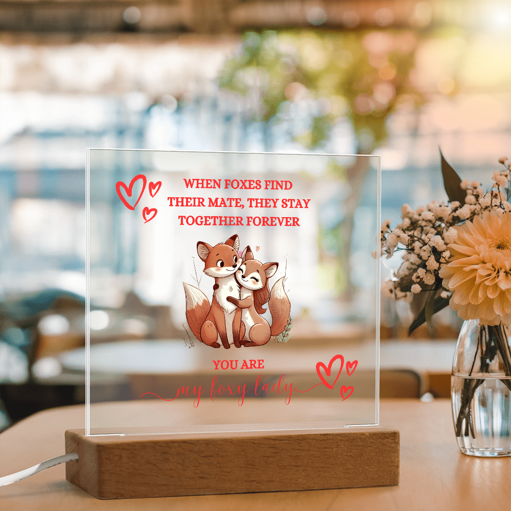 Foxy Lady Red | Wedding Anniversary Acrylic Plaque |  I Love You Gifts |  Gifts for Girlfriend or Partner