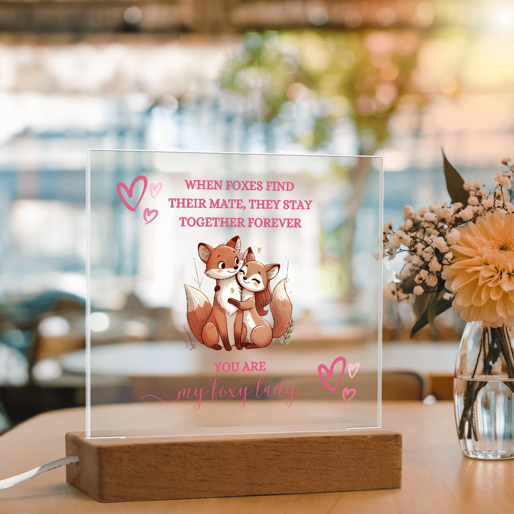 Foxy Lady Pink | Wedding Anniversary Acrylic Plaque |  I Love You Gifts |  Gifts for Girlfriend or Partner