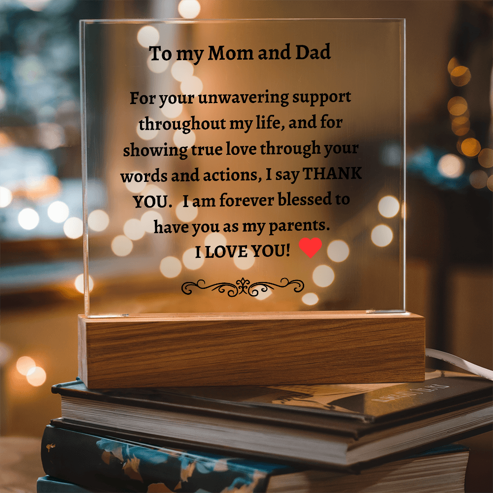 Gift for Parents | Acrylic I Love You Plaque