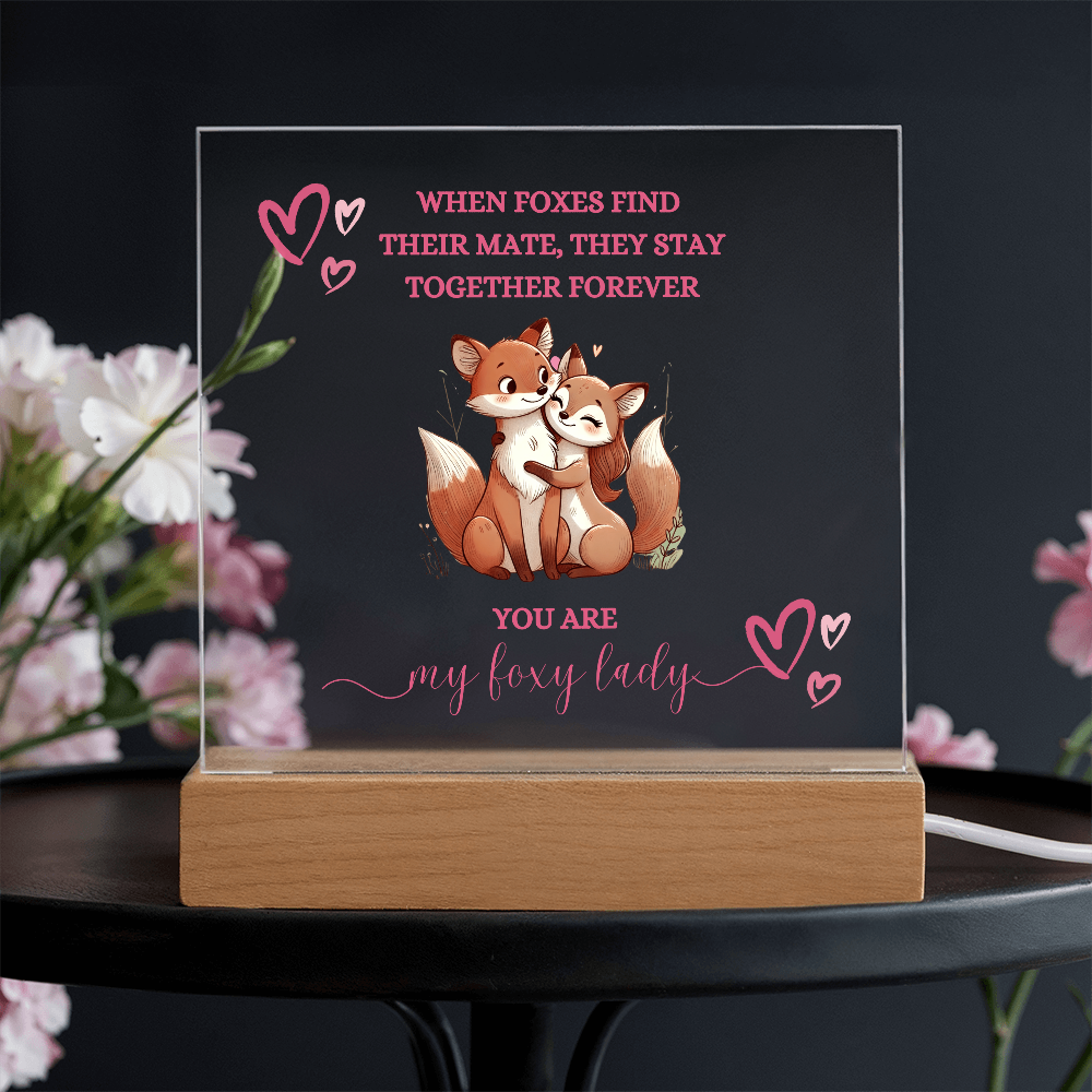 Foxy Lady Pink | Wedding Anniversary Acrylic Plaque |  I Love You Gifts |  Gifts for Girlfriend or Partner