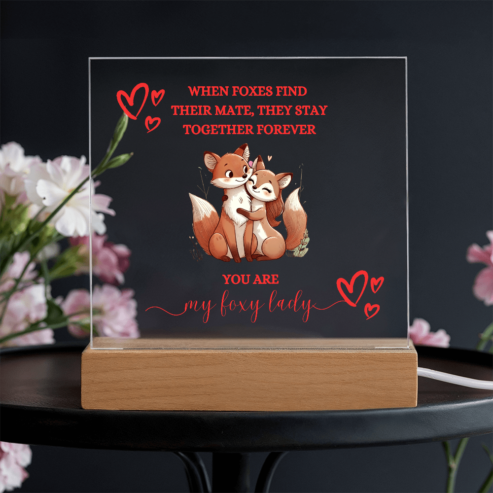 Foxy Lady Red | Wedding Anniversary Acrylic Plaque |  I Love You Gifts |  Gifts for Girlfriend or Partner
