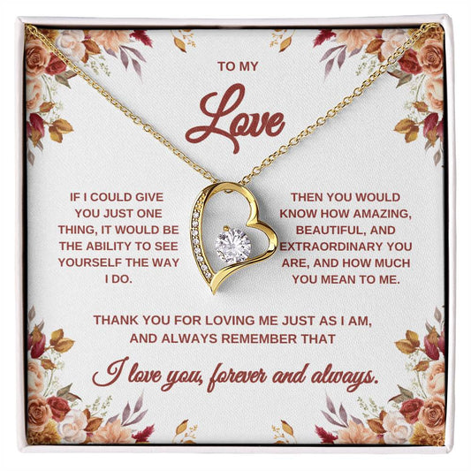 My Love Heart Necklace | Gift for Wife or Friend| Anniversary Gift