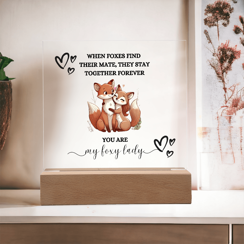 Foxy Lady Black | Wedding Anniversary Acrylic Plaque for Women | I Love You Gifts |  Gifts for Girlfriend or Partner