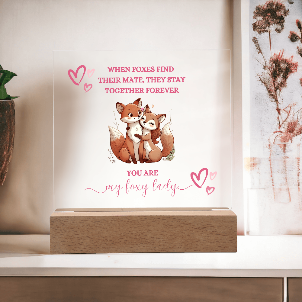 Foxy Lady Pink | Wedding Anniversary Acrylic Plaque |  I Love You Gifts |  Gifts for Girlfriend or Partner
