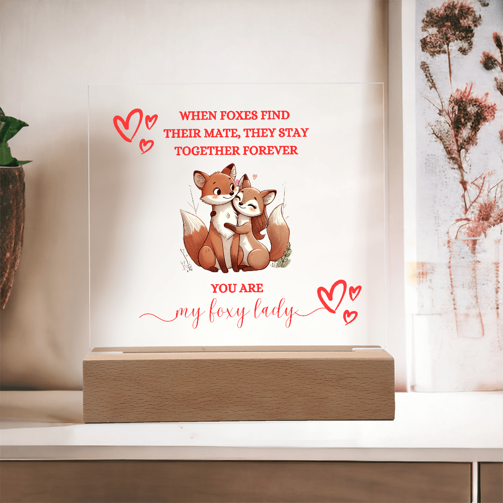 Foxy Lady Red | Wedding Anniversary Acrylic Plaque |  I Love You Gifts |  Gifts for Girlfriend or Partner