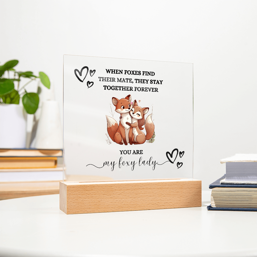 Foxy Lady Black | Wedding Anniversary Acrylic Plaque for Women | I Love You Gifts |  Gifts for Girlfriend or Partner