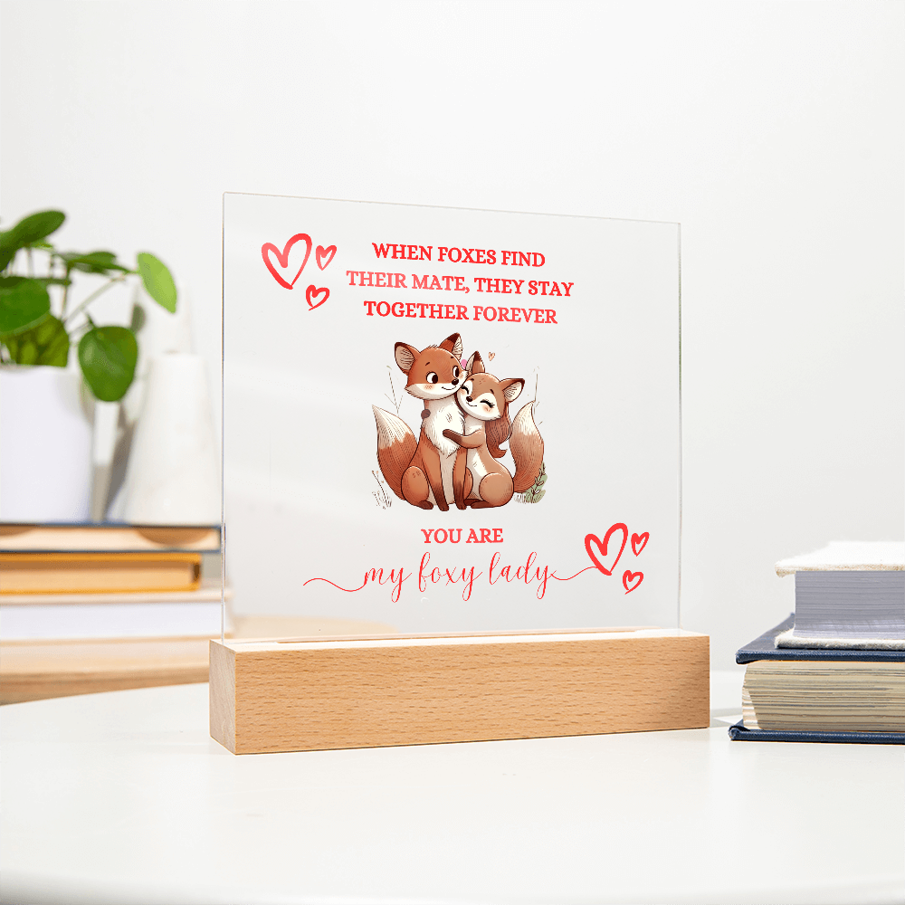 Foxy Lady Red | Wedding Anniversary Acrylic Plaque |  I Love You Gifts |  Gifts for Girlfriend or Partner
