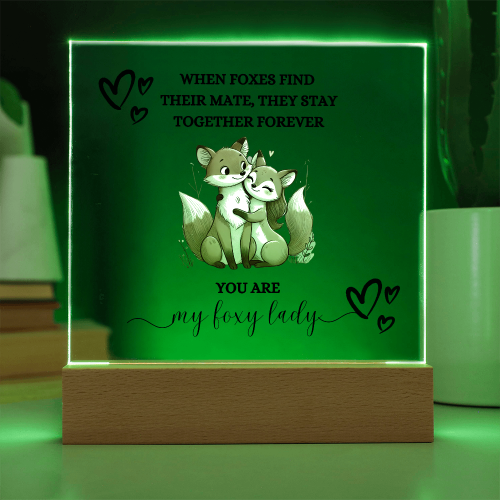 Foxy Lady Black | Wedding Anniversary Acrylic Plaque for Women | I Love You Gifts |  Gifts for Girlfriend or Partner
