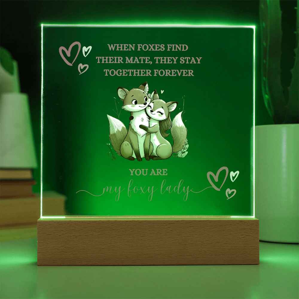 Foxy Lady Pink | Wedding Anniversary Acrylic Plaque |  I Love You Gifts |  Gifts for Girlfriend or Partner
