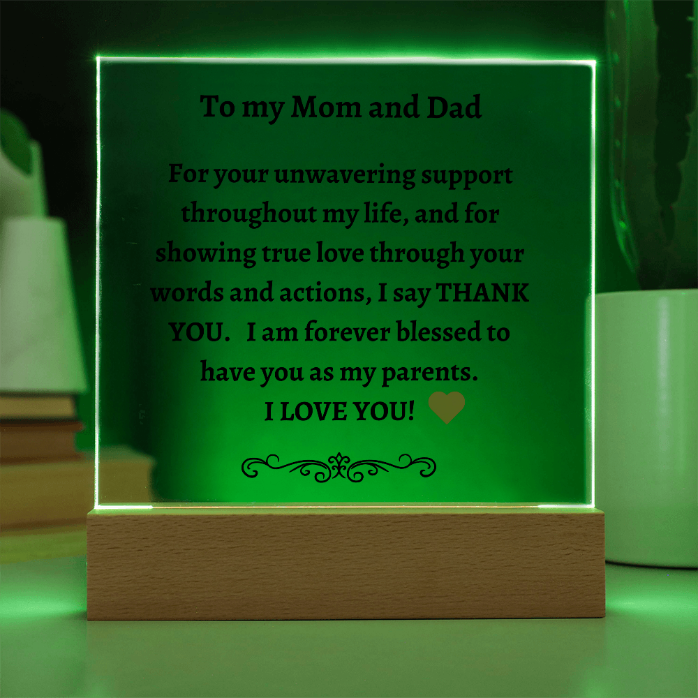 Gift for Parents | Acrylic I Love You Plaque