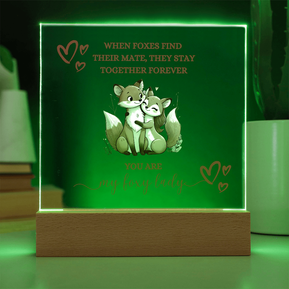 Foxy Lady Red | Wedding Anniversary Acrylic Plaque |  I Love You Gifts |  Gifts for Girlfriend or Partner