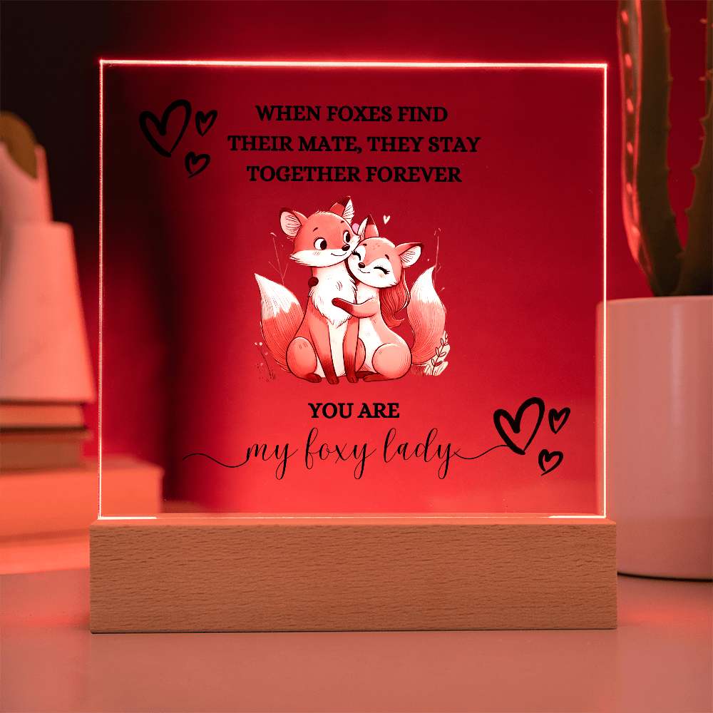 Foxy Lady Black | Wedding Anniversary Acrylic Plaque for Women | I Love You Gifts |  Gifts for Girlfriend or Partner