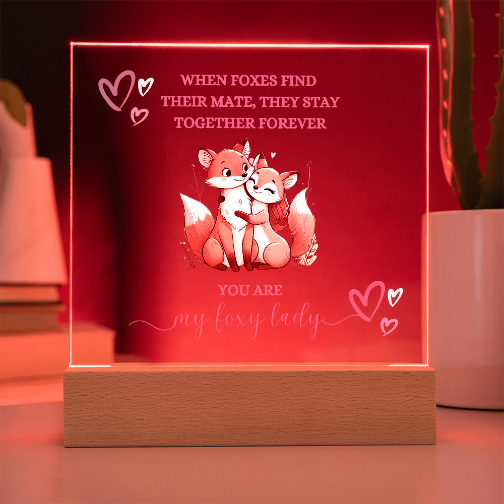 Foxy Lady Pink | Wedding Anniversary Acrylic Plaque |  I Love You Gifts |  Gifts for Girlfriend or Partner