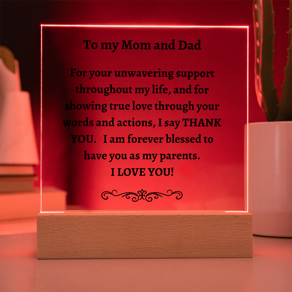 Gift for Parents | Acrylic I Love You Plaque