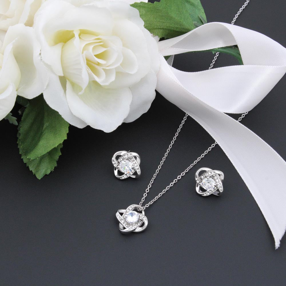 Earring and Necklace Love Knot Set for Friend | Mom | Daughter| Wife | Sister| Bridesmaid