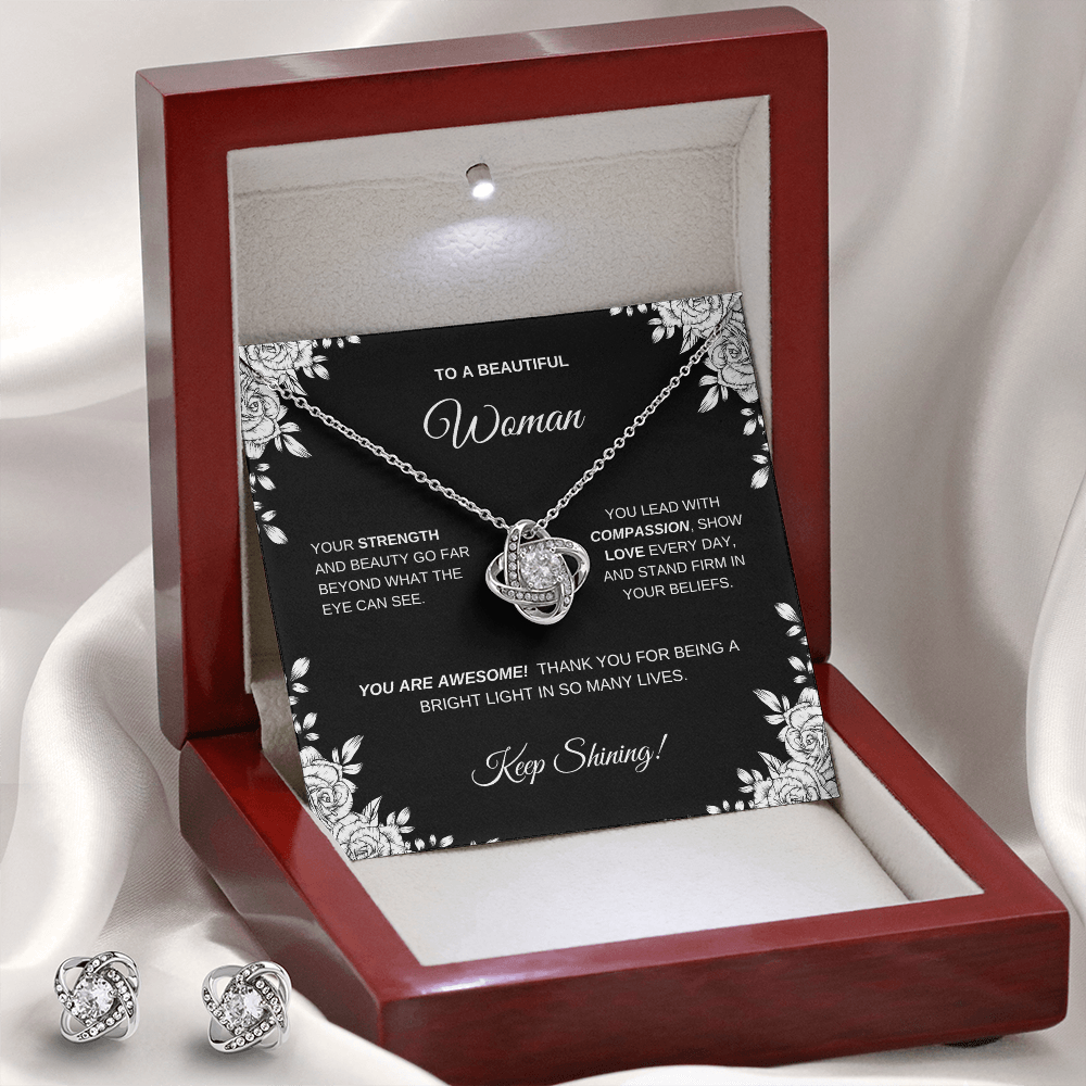 Earring and Necklace Love Knot Set for Friend | Mom | Daughter| Wife | Sister| Bridesmaid