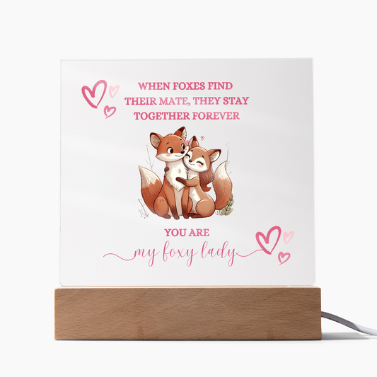 Foxy Lady Pink | Wedding Anniversary Acrylic Plaque |  I Love You Gifts |  Gifts for Girlfriend or Partner