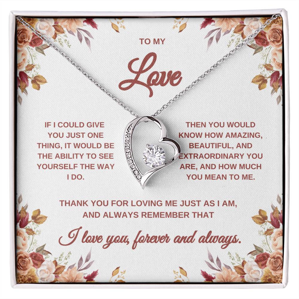 My Love Heart Necklace | Gift for Wife or Friend| Anniversary Gift